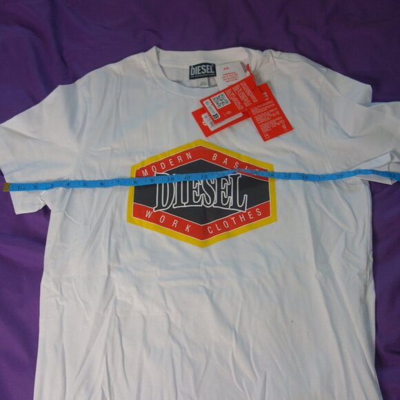 Diesel Modern Classic Work Clothes T-DIEGOR-E14 White COL100 Size Small T-Shirt - Picture 8 of 10